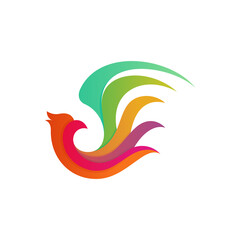 colorful eagle/phoenix logo vector template