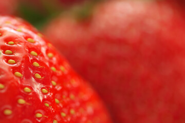 Macro of strawberry.