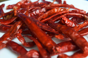 Dried red chillies, used as spices in cooking