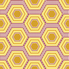 Colorful Hexagon Seamless Pattern Design