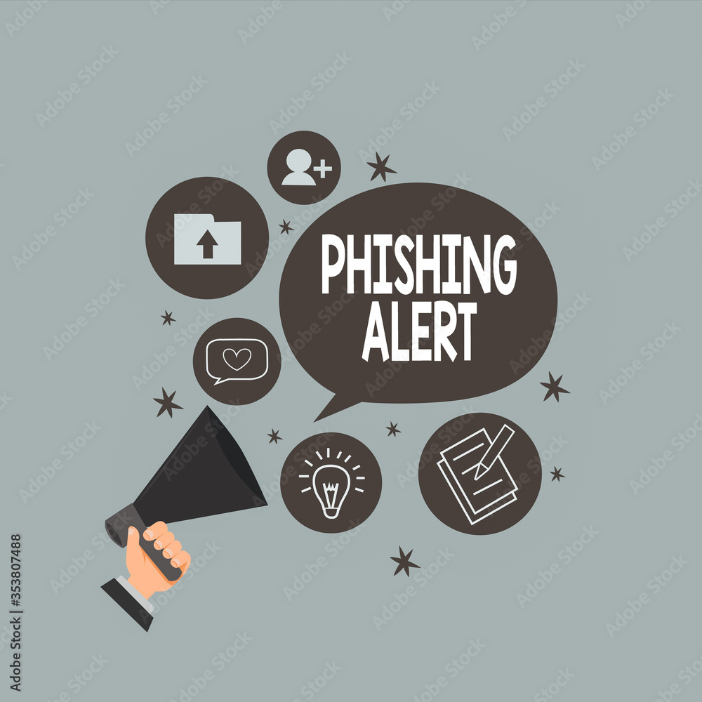 Poster text sign showing phishing alert. business photo text aware to fraudulent attempt to obtain sensitiv