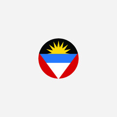 Antigua and Barbuda circle flag  Vector Illustration