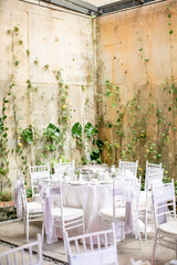 beautiful garden wedding setup. Flora theme