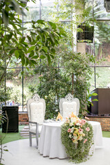 beautiful garden wedding setup. Flora theme
