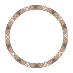 Naklejka premium Circle borders and frames vector. Round border pattern geometric vintage frame design. Scottish tartan plaid fabric texture. Template for gift card, collage, scrapbook or photo album and portrait..