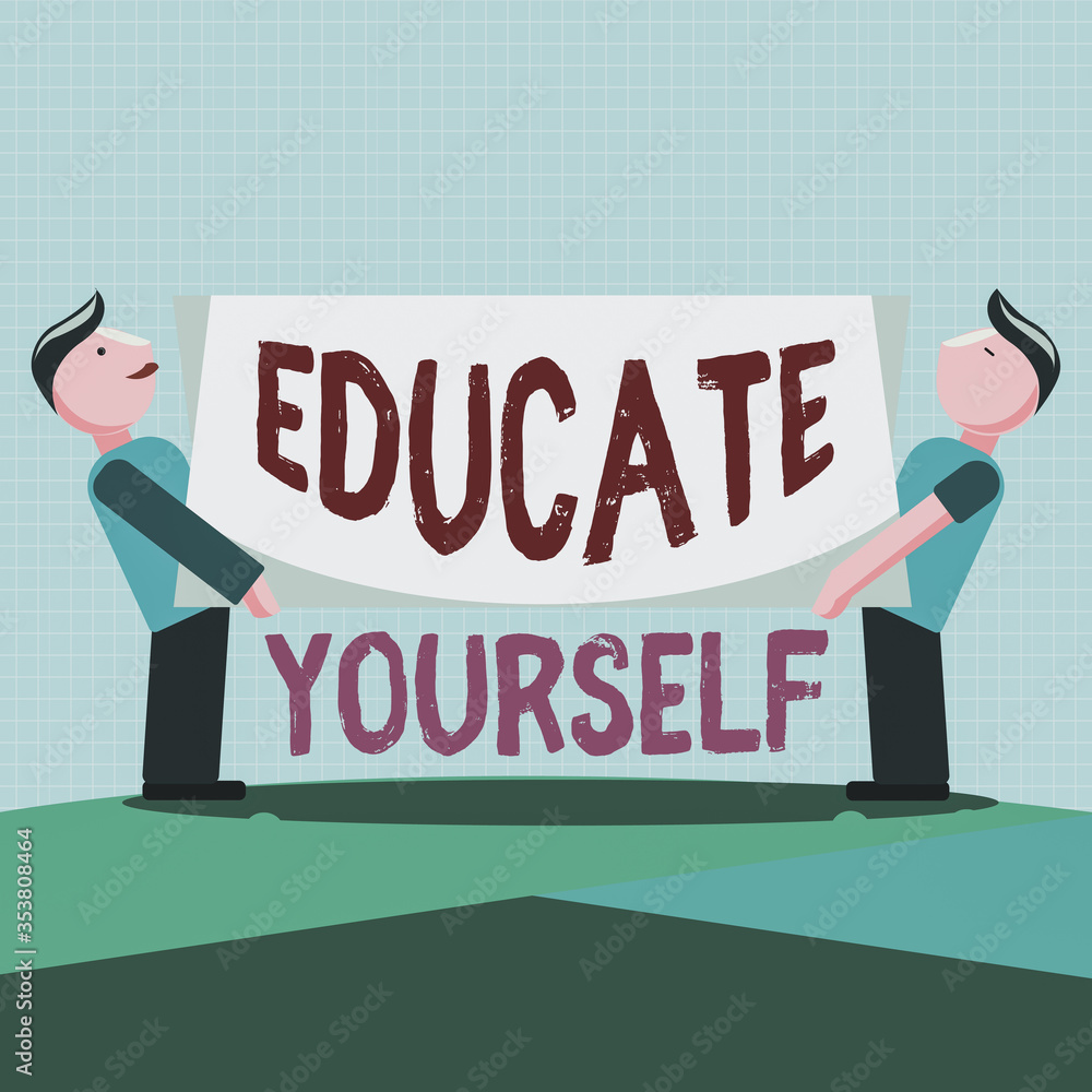 Poster writing note showing prepare oneself or someone in a particular area or subject. business concept fo