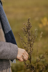 woman holding a bunch of flowers