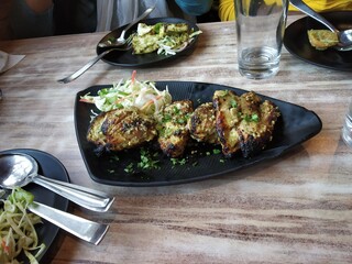 grilled chicken with potatoes and herbs