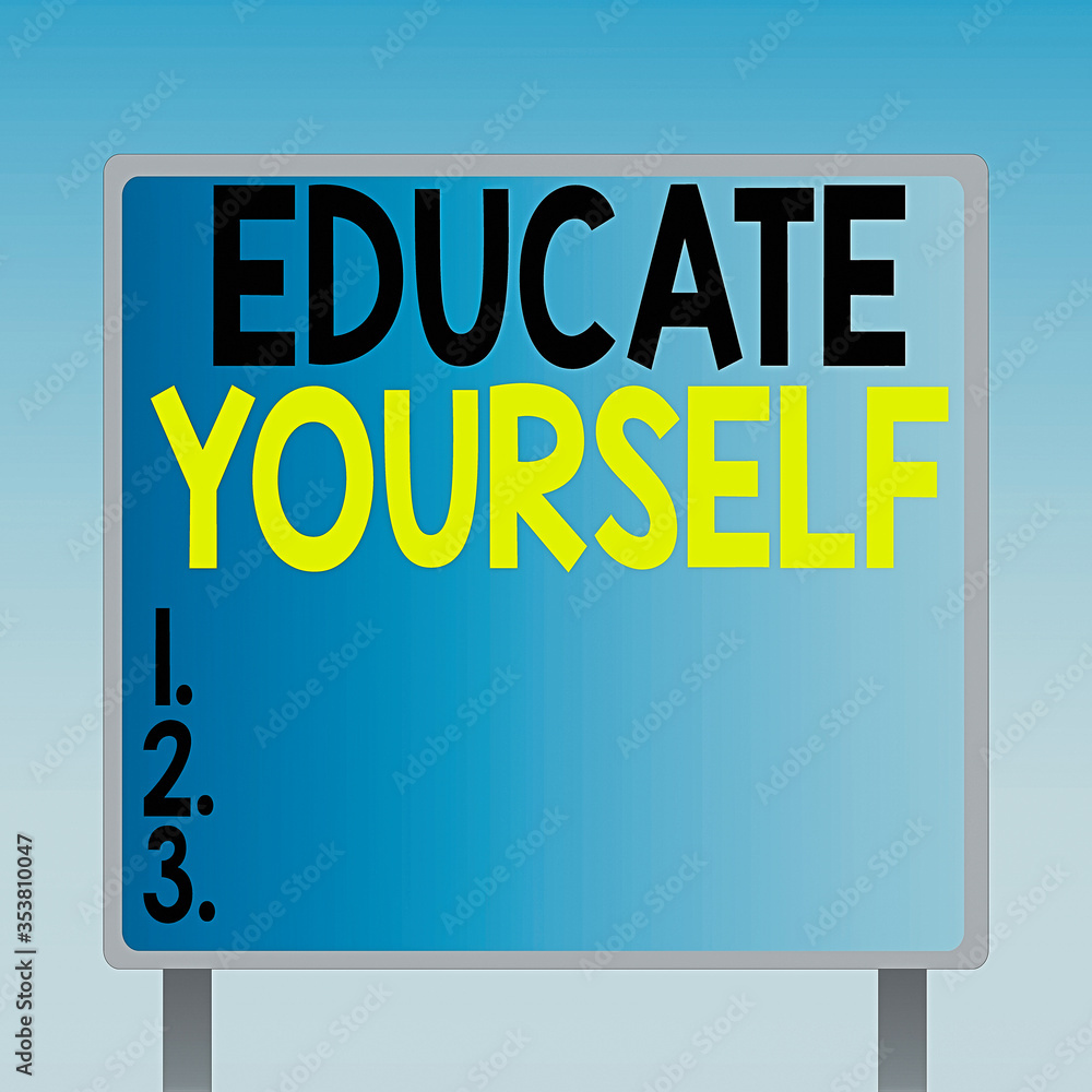 Poster text sign showing prepare oneself or someone in a particular area or subject. business photo text in