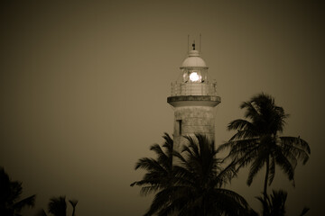 Lighthouse in Galle Sri Lanka at night