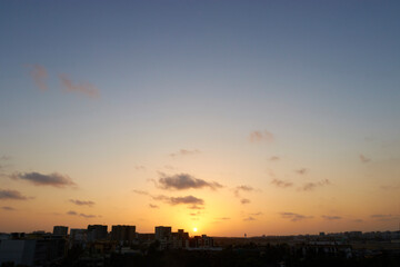 Sunset golden yellow Sky