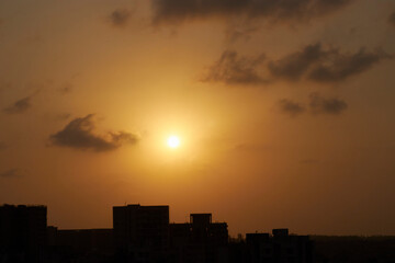 Sunset golden yellow Sky