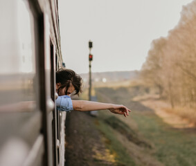 young woman on window 