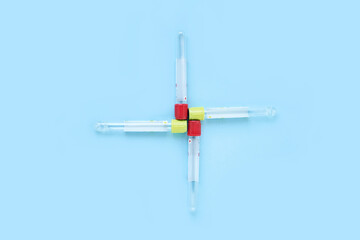 Medical tubes to diagnostic test dna, a1c or hiv analysis.