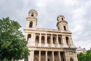 Fototapeta na wymiar Church Saint Sulpice in Paris, France.