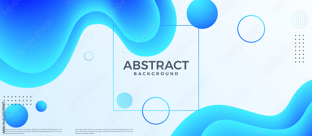 Aufkleber abstract dynamic flow fluid wave background with blue and white color. vector design template for ba