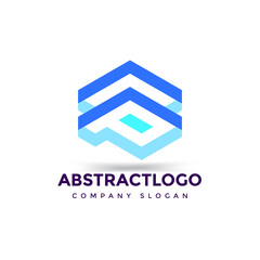 Minimal P logo letter look like 3D