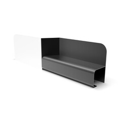 3d image of Double Bench white black v1
