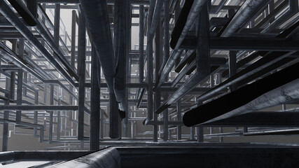 Rohre abstraktes 3D Rendering	