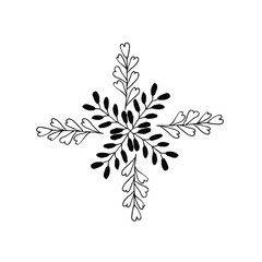 Floral elements for the preparation of the compositions. Twigs and leaves make elements for invitation frames, greeting cards, posters, blogs. Hand-drawn illustration. Lineart. Sketch.