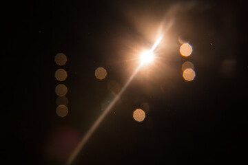 Lens Flare ,Sun Flare on black background object design.