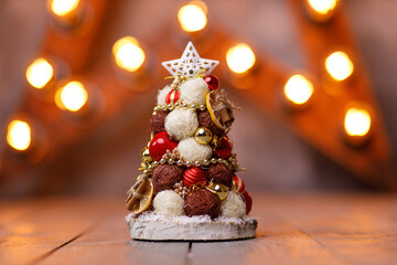 christmas tree decorations on the table