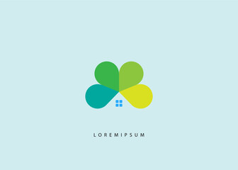 Fototapeta premium Home and Drop Clover Logo - vector icon templates