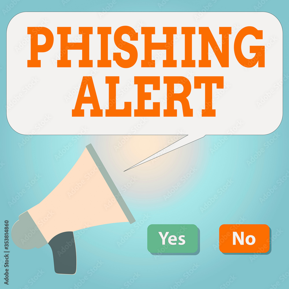 Poster handwriting text writing phishing alert. conceptual photo aware to fraudulent attempt to obtain sens