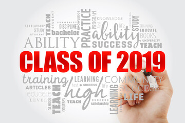 CLASS OF 2019 word cloud collage, concept background