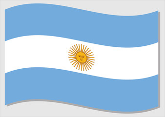 Waving flag of Argentina vector graphic. Waving Argentinian flag illustration. Argentina country flag wavin in the wind is a symbol of freedom and independence.