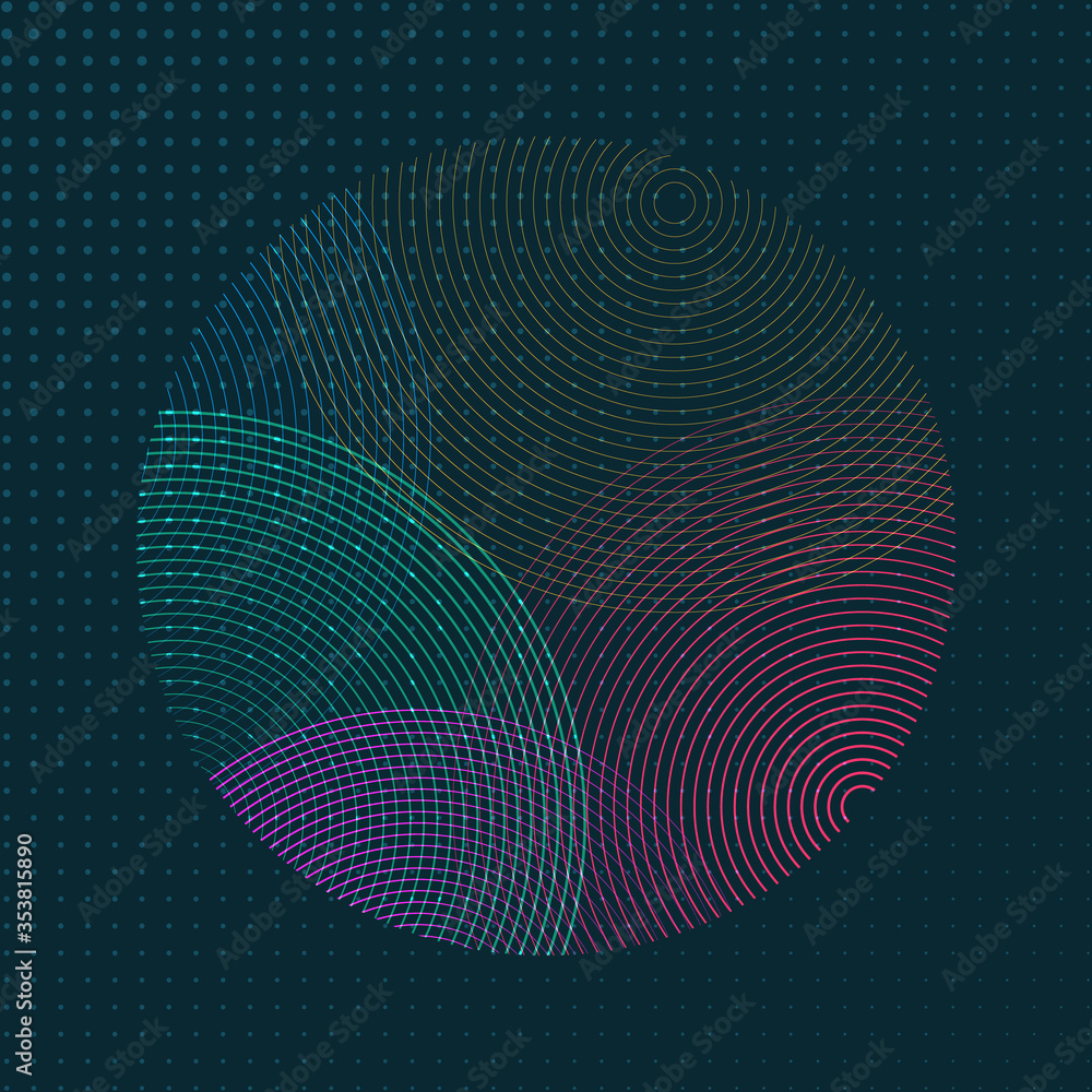 Poster abstract color background or wallpaper wirh circles and halftone dots