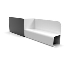 3d image of Double Bench white black v5