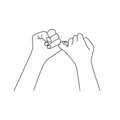 sketch of couple holding little fingers
