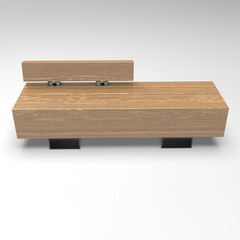 3d image of Bench twoo large sleepers v2