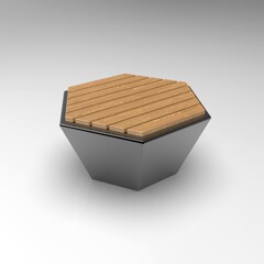 3d image of Oktagon little bench v1