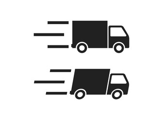 Delivery icon in flat style on white background. Vector isolated web