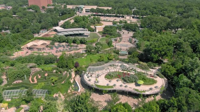 Aerial flying over The Dallas Arboretum And Botanical Garden, Dallas, Texas