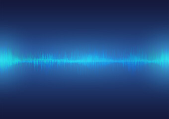 Bright sound wave on a dark blue. VECTOR EPS 10.