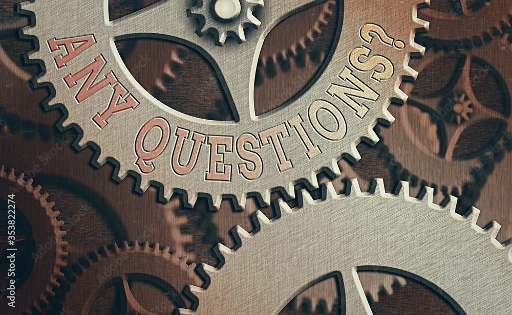 Aufkleber conceptual hand writing showing any questions question. concept meaning you say write order to ask a