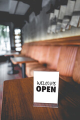 Come in we're open in cafe owner open startup with cafe shop