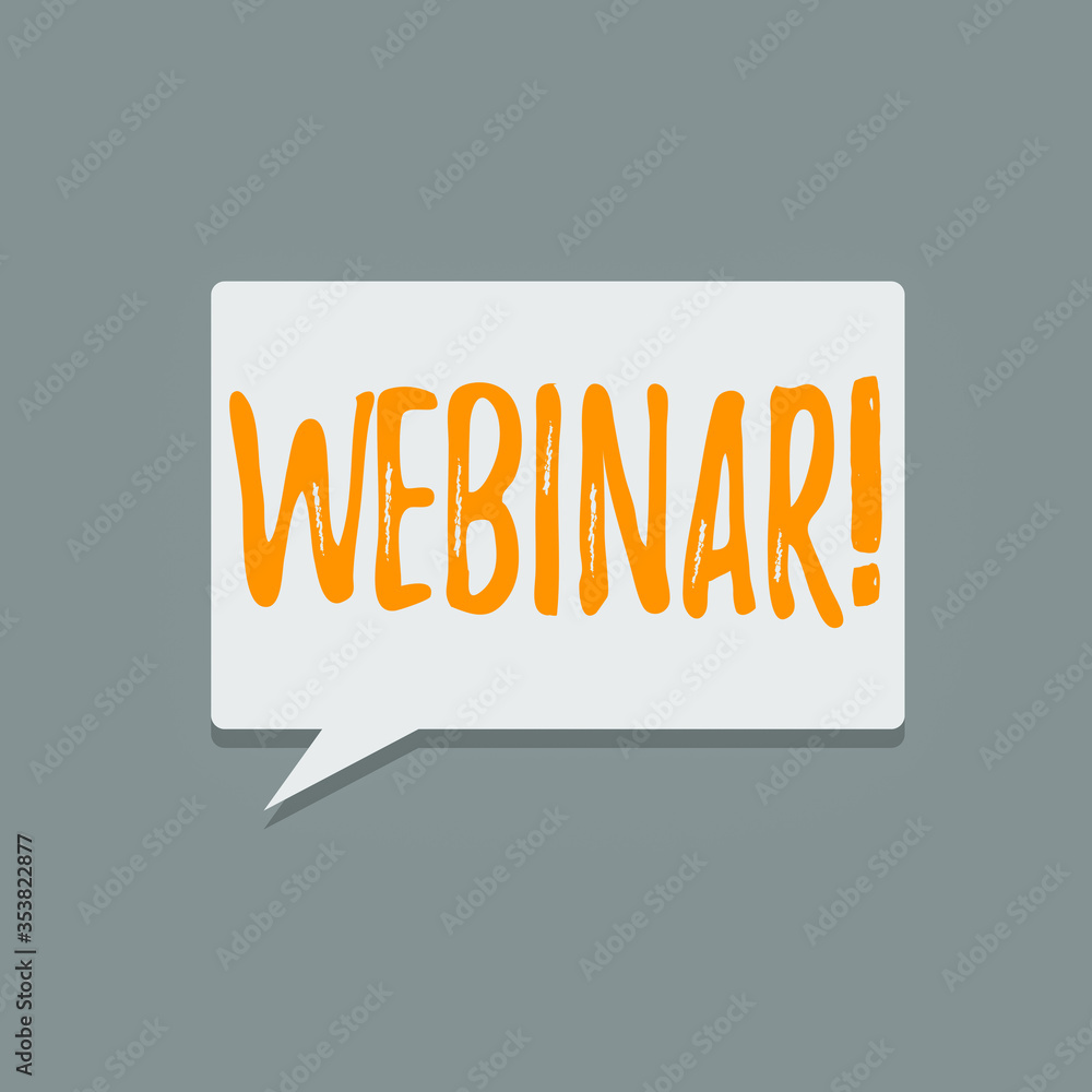 Poster handwriting text webinar. conceptual photo a seminar or other presentation that takes place on the i