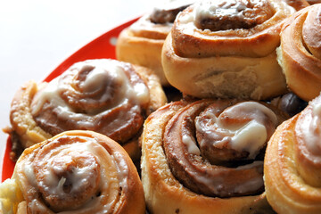 sweet round bun with white fondant - Cinnabons