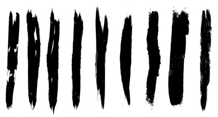 Vector set of grunge black paint, ink brush strokes. brush strokes collection. Dirty grunge artistic design elements, backgrounds, textures, brushes