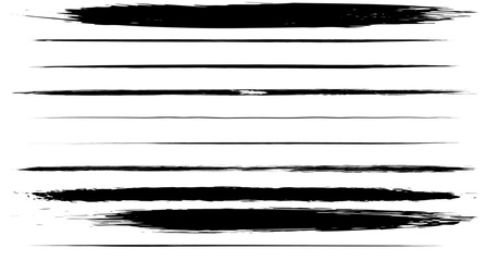 Vector set of grunge black paint, ink brush strokes. brush strokes collection. Dirty grunge artistic design elements, backgrounds, textures, brushes