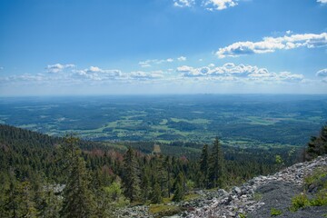 Landscape of Jizera Mountains, View from Jested, Liberec, spruce forest 