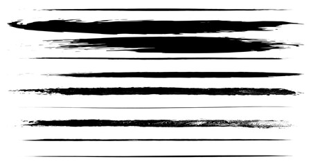 Vector set of grunge black paint, ink brush strokes. brush strokes collection. Dirty grunge artistic design elements, backgrounds, textures, brushes