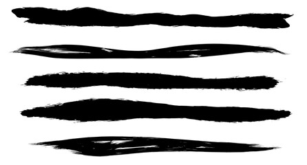 Vector set of grunge black paint, ink brush strokes. brush strokes collection. Dirty grunge artistic design elements, backgrounds, textures, brushes