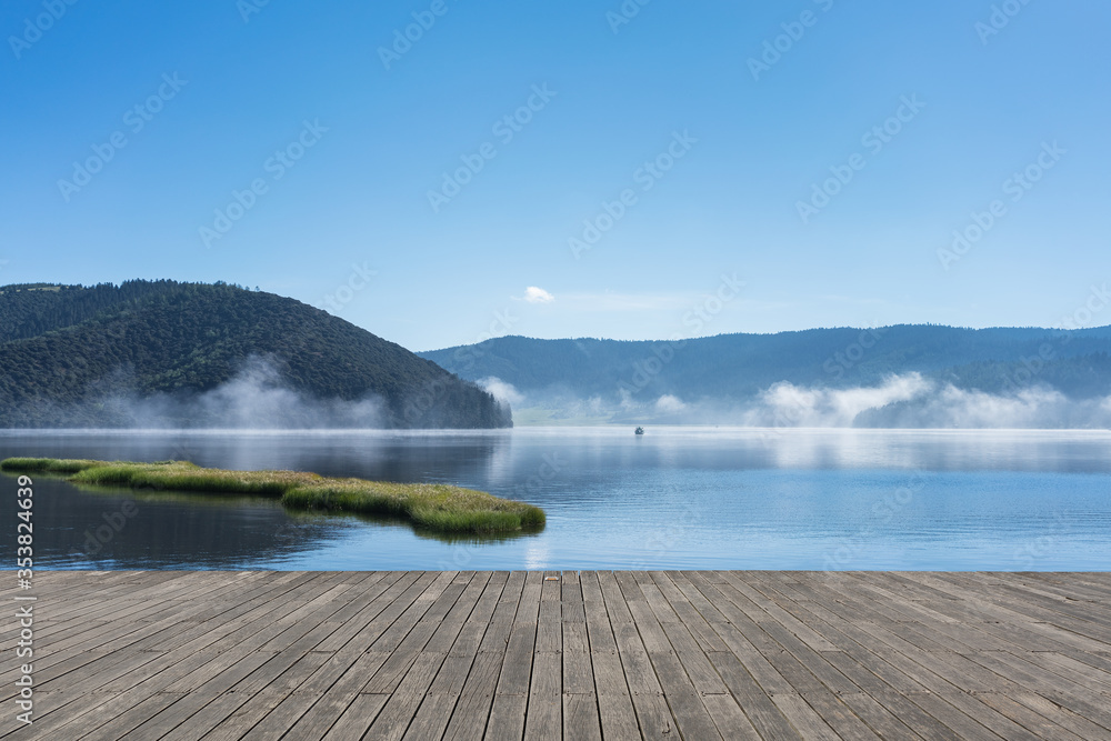 Sticker beautiful lake landscape