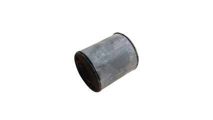 Rubber-metal shock absorber bushing on an isolated white background. Spare parts.