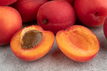 Half red velvet apricot close up